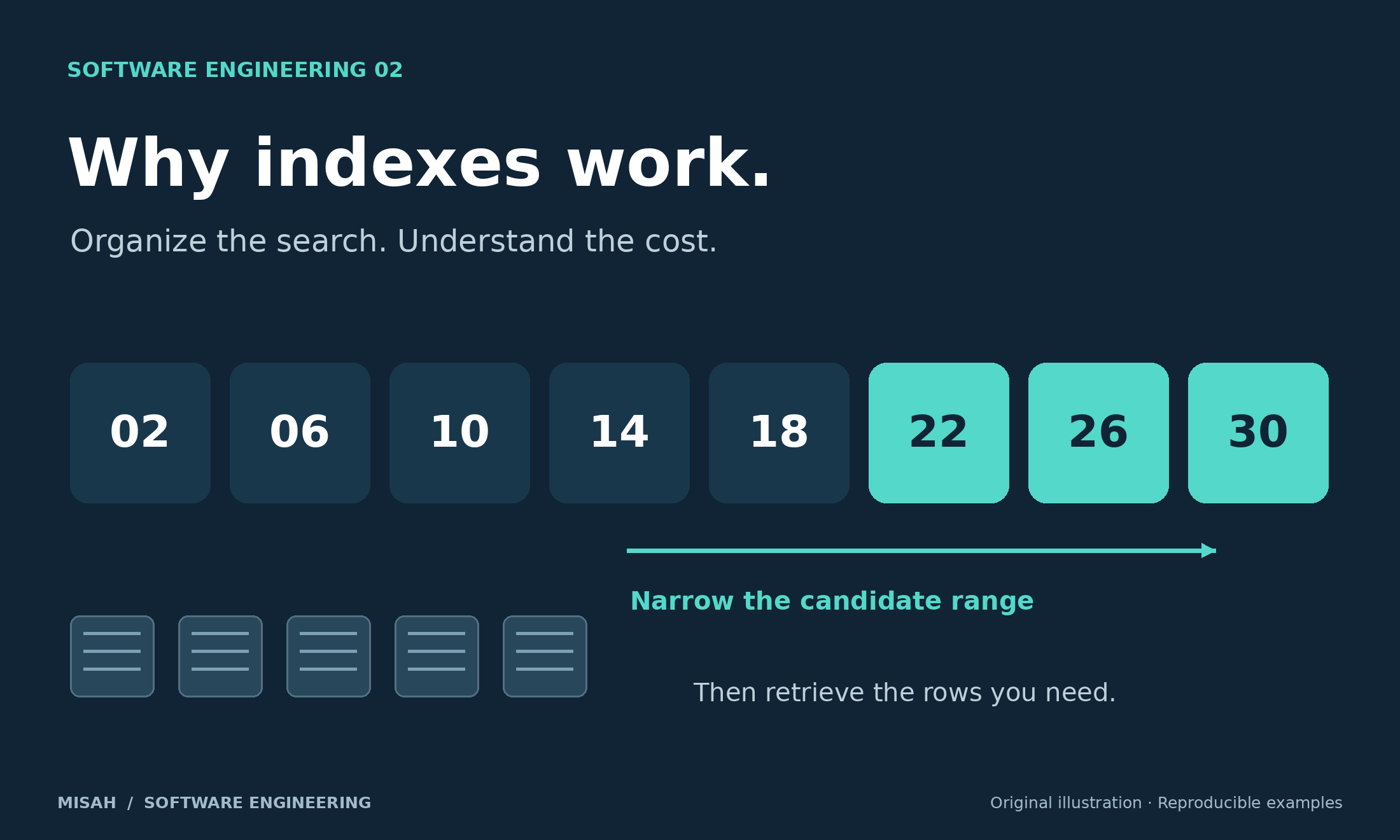 Why indexes work: from search algorithms to query plans